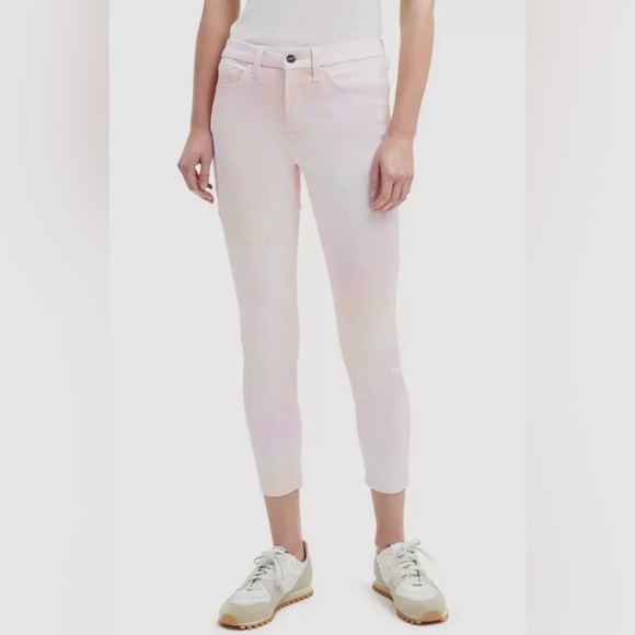 Jen7 by 7 for All Man Kind TieDye High Waist Cropped Skinny Jeans size 12 - Picture 1 of 10